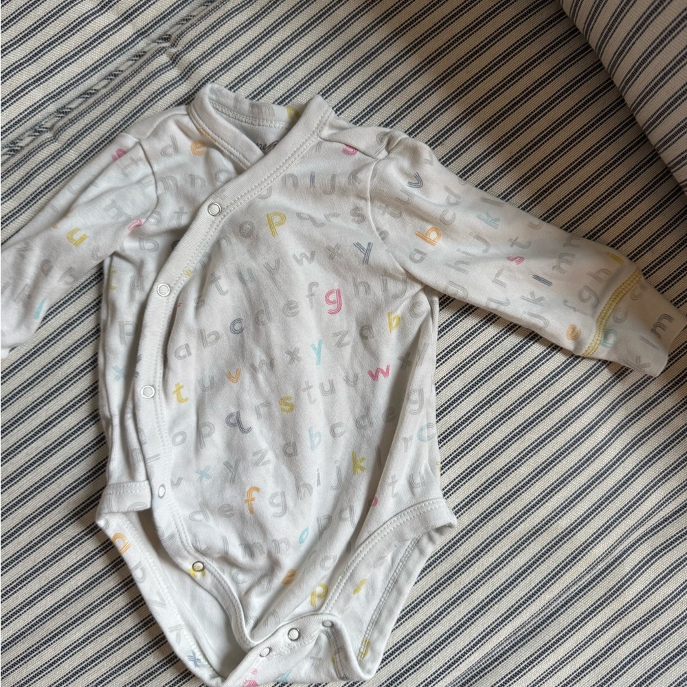 Pehr Alphabet Print Baby Onesie